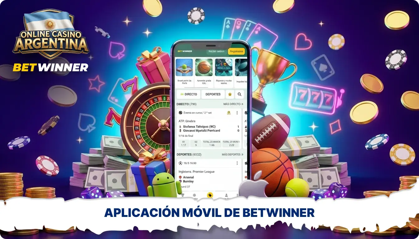 La aplicación móvil de Betwinner permite jugar desde el smartphone con apuestas, casino y modo en vivo en Argentina