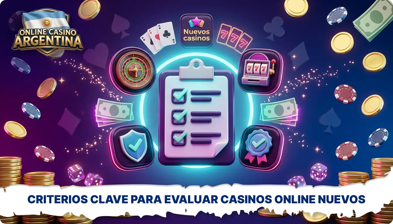 Los criterios de evaluación de los nuevos casinos en línea en Argentina incluyen la licencia, el RTP, la atención al cliente y los pagos en ARS