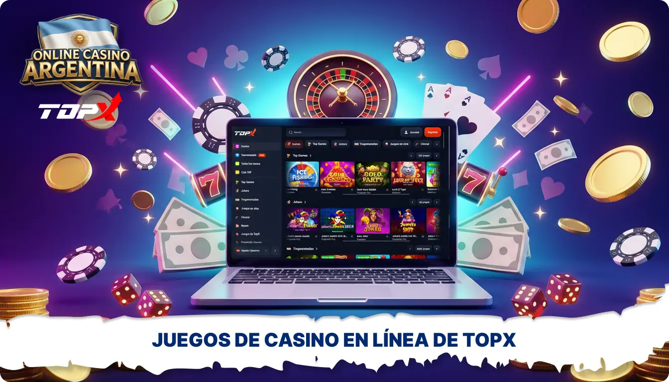 TopX en Argentina ofrece una amplia variedad de juegos de casino, entre los que se incluyen tragamonedas, juegos de crash, ruleta, blackjack y casino en vivo