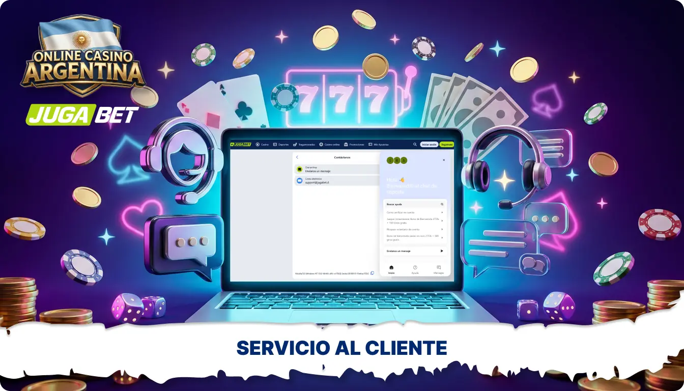 Jugabet ofrece en Argentina asistencia en español para cuestiones relacionadas con la cuenta, los pagos, los bonos y la verificación