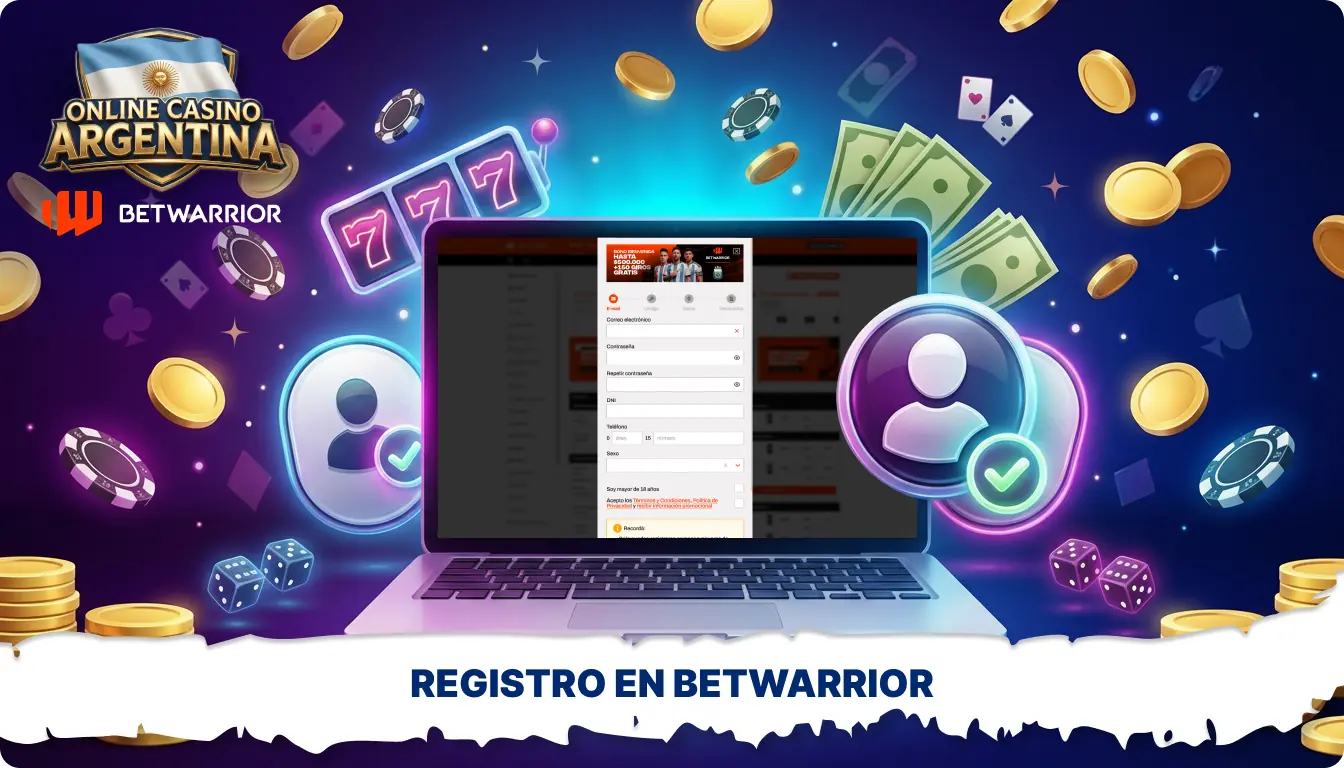 Crea una cuenta en el casino Betwarrior en Argentina y empieza a jugar y a apostar