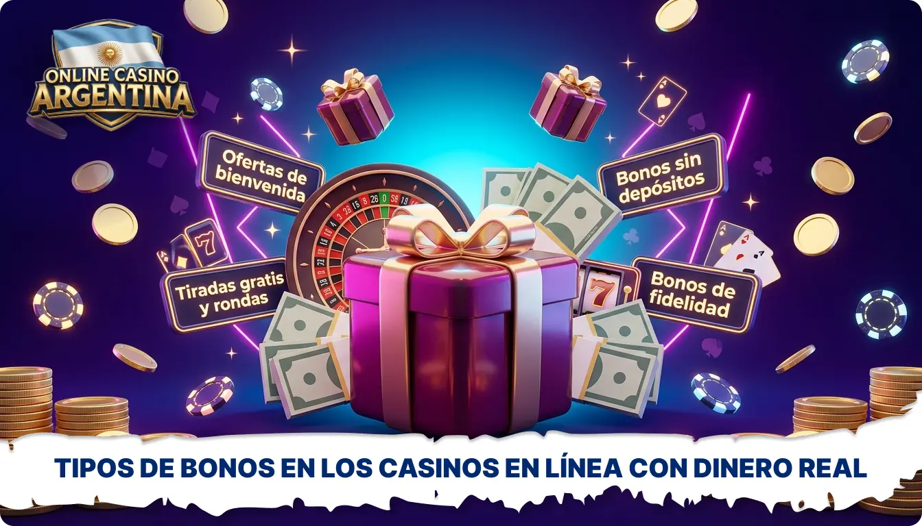 Los casinos en línea de Argentina ofrecen diferentes bonos para jugar con dinero real